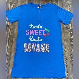 Women’s “Kinda Sweet Kinda Savage” Sleep Shirt